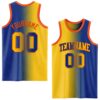 Custom Royal Yellow-Orange Authentic Gradient Fashion Basketball Jersey