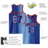 Custom Royal Light Blue-Red Authentic Gradient Fashion Basketball Jersey