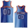 Custom Royal Light Blue-Orange Authentic Gradient Fashion Basketball Jersey