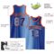 Custom Royal Light Blue-Orange Authentic Gradient Fashion Basketball Jersey