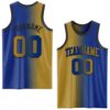 Custom Royal Old Gold-Black Authentic Gradient Fashion Basketball Jersey