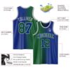 Custom Royal Kelly Green-Gray Authentic Gradient Fashion Basketball Jersey