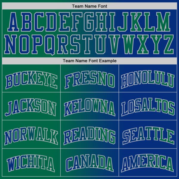 Custom Royal Kelly Green-Gray Authentic Gradient Fashion Basketball Jersey