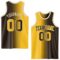 Custom Brown Gold-Cream Authentic Gradient Fashion Basketball Jersey