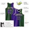 Custom Green Purple-Cream Authentic Gradient Fashion Basketball Jersey