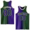 Custom Green Purple-Cream Authentic Gradient Fashion Basketball Jersey