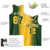 Custom Green Gold-Cream Authentic Gradient Fashion Basketball Jersey