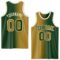 Custom Green Old Gold-Cream Authentic Gradient Fashion Basketball Jersey