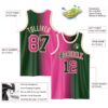 Custom Green Pink-Cream Authentic Gradient Fashion Basketball Jersey