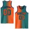 Custom Teal Orange-Navy Authentic Gradient Fashion Basketball Jersey