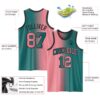 Custom Teal Medium Pink-Black Authentic Gradient Fashion Basketball Jersey