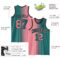 Custom Teal Medium Pink-Black Authentic Gradient Fashion Basketball Jersey