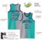 Custom Aqua Gray-Navy Authentic Gradient Fashion Basketball Jersey
