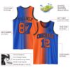 Custom Thunder Blue Orange-Black Authentic Gradient Fashion Basketball Jersey