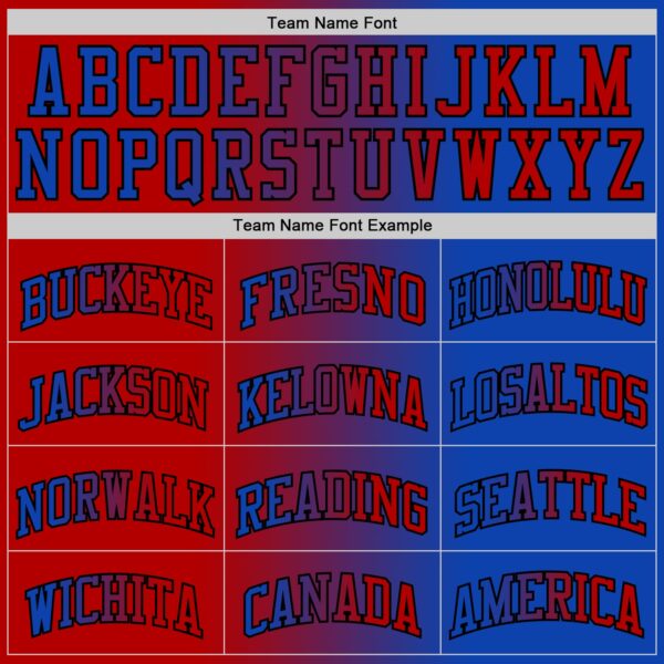 Custom Thunder Blue Red-Black Authentic Gradient Fashion Basketball Jersey