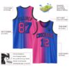 Custom Thunder Blue Pink-Black Authentic Gradient Fashion Basketball Jersey