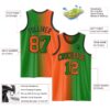 Custom Grass Green Orange-Black Authentic Gradient Fashion Basketball Jersey