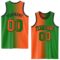 Custom Grass Green Orange-Black Authentic Gradient Fashion Basketball Jersey