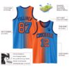 Custom Powder Blue Orange-Navy Authentic Gradient Fashion Basketball Jersey