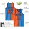 Custom Powder Blue Orange-Navy Authentic Gradient Fashion Basketball Jersey