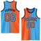 Custom Sky Blue Orange-Navy Authentic Gradient Fashion Basketball Jersey