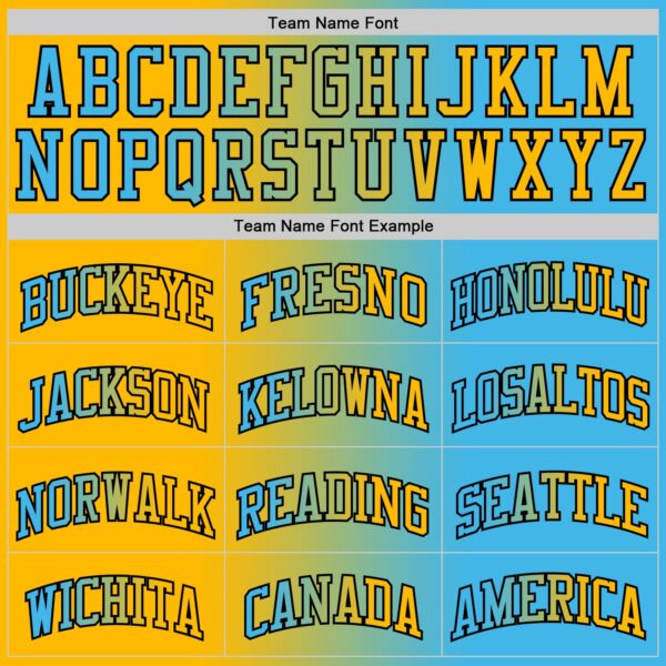 Custom Sky Blue Gold-Black Authentic Gradient Fashion Basketball Jersey