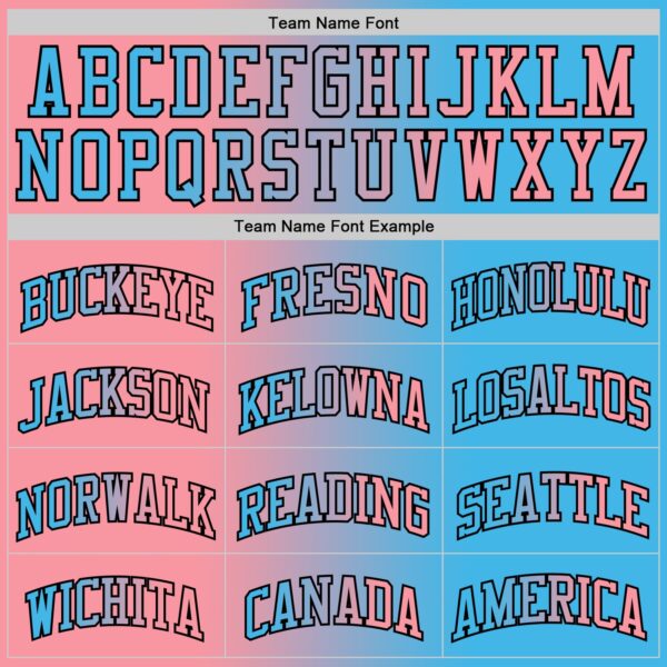 Custom Sky Blue Medium Pink-Black Authentic Gradient Fashion Basketball Jersey