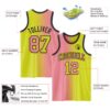 Custom Neon Yellow Medium Pink-Black Authentic Gradient Fashion Basketball Jersey