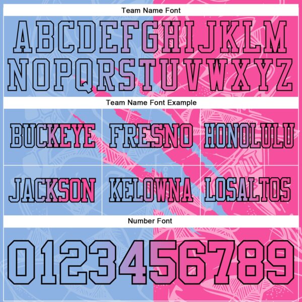 Custom Light Blue Pink-Black Authentic Gradient Fashion Scratch Football Jersey