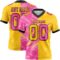 Gradient0682 Custom Yellow Pink-Black Authentic Gradient Fashion Scratch Football Jersey