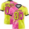 Custom Neon Yellow Pink-Black Authentic Gradient Fashion Scratch Football Jersey