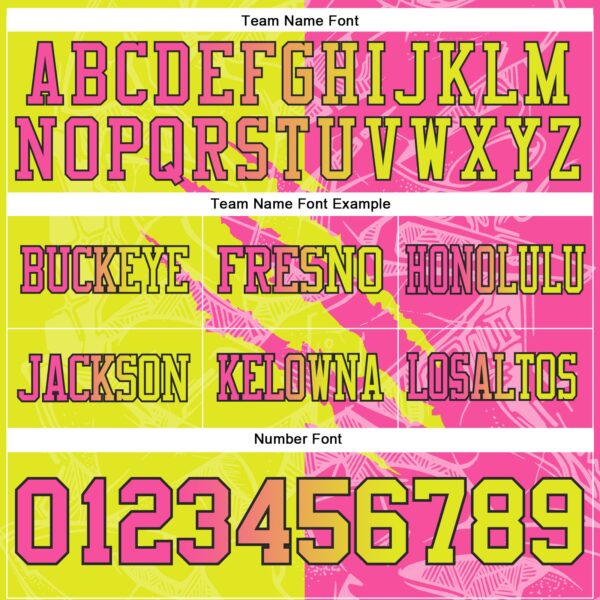 Custom Neon Yellow Pink-Black Authentic Gradient Fashion Scratch Football Jersey
