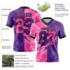 Custom Purple Pink-Black Authentic Gradient Fashion Scratch Football Jersey