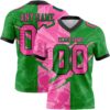 Custom Grass Green Pink-Black Authentic Gradient Fashion Scratch Football Jersey