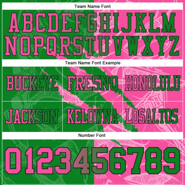 Custom Grass Green Pink-Black Authentic Gradient Fashion Scratch Football Jersey