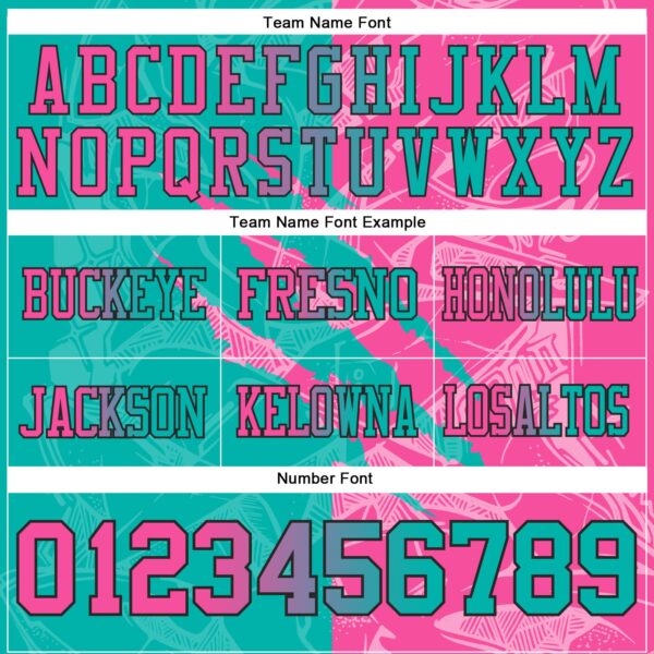 Custom Aqua Pink-Black Authentic Gradient Fashion Scratch Football Jersey