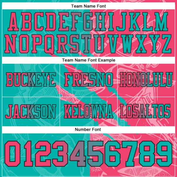 Custom Aqua Neon Pink-Black Authentic Gradient Fashion Scratch Football Jersey