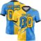 Gradient0697 Custom Powder Blue Yellow-Black Authentic Gradient Fashion Scratch Football Jersey