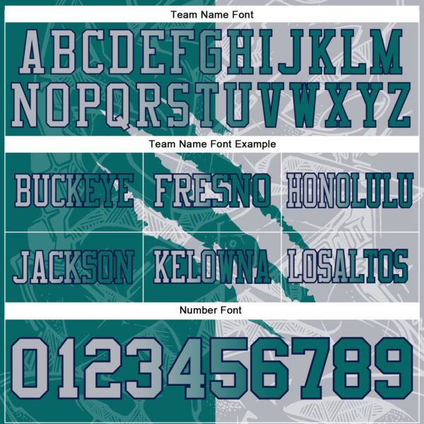 Custom Teal Gray-Navy Authentic Gradient Fashion Scratch Football Jersey