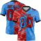 Gradient0707 Custom Powder Blue Red-Navy Authentic Gradient Fashion Scratch Football Jersey