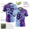 Custom Purple Light Blue-Black Authentic Gradient Fashion Scratch Football Jersey