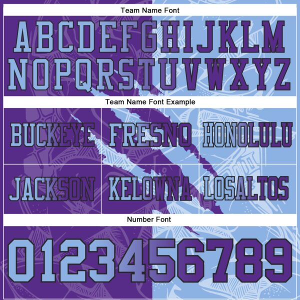 Custom Purple Light Blue-Black Authentic Gradient Fashion Scratch Football Jersey