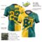 Gradient0709-2 Custom Teal Yellow-Black Authentic Gradient Fashion Scratch Football Jersey