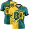 Gradient0709 Custom Teal Yellow-Black Authentic Gradient Fashion Scratch Football Jersey
