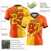 Custom Orange Yellow-Black Authentic Gradient Fashion Scratch Football Jersey