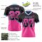 Gradient0725-2 Custom Black Pink-Light Blue Authentic Gradient Square Shape Flag Football Jersey