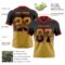 Gradient0742-2 Custom Black Old Gold-Red Authentic Gradient Square Shape Flag Football Jersey