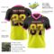 Gradient0748-2 Custom Black Neon Yellow-Pink Authentic Gradient Square Shape Flag Football Jersey