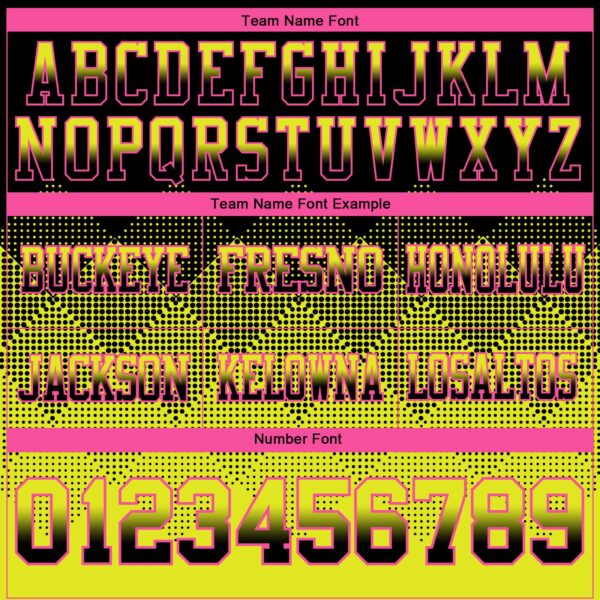 Custom Black Neon Yellow-Pink Authentic Gradient Square Shape Flag Football Jersey