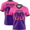 Gradient0752 Custom Pink Purple-Black Authentic Gradient Square Shape Flag Football Jersey